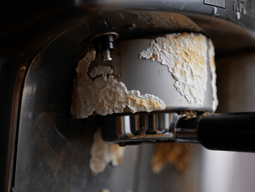 Cafetière sale et plein de calcaire