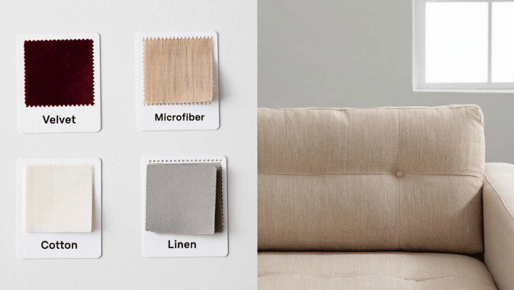 Différents types de tissus de canapé