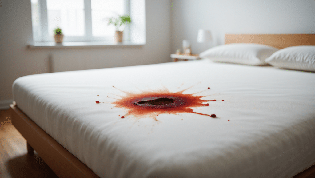 nettoyage des taches de sang sur le matelas