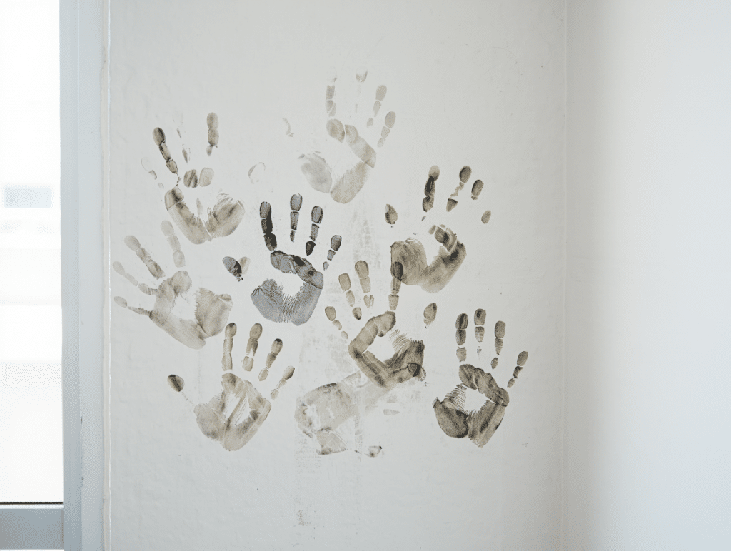 Nettoyer les traces de doigts sur un mur blanc