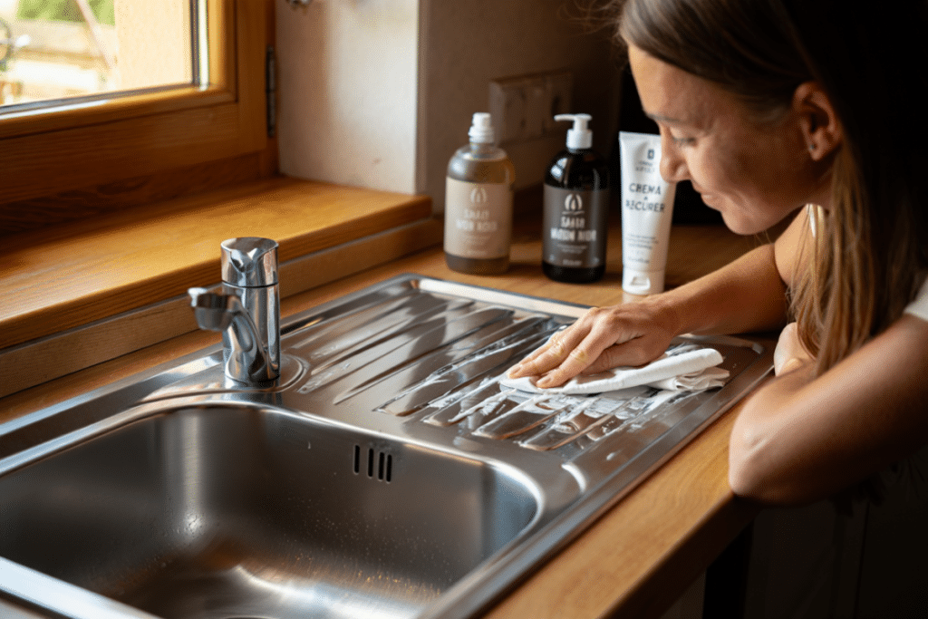 Faire briller un évier en inox