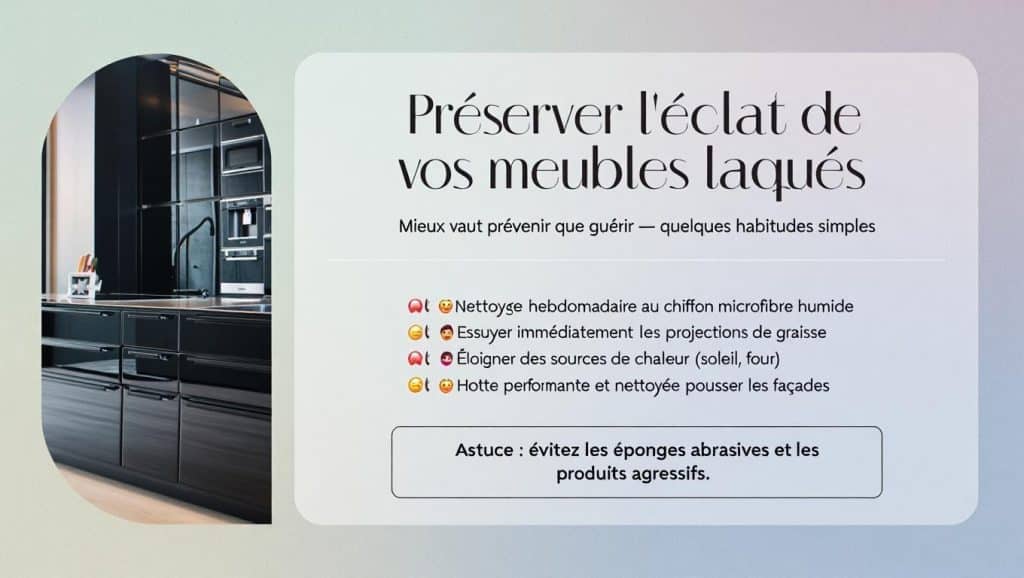 nettoyer meuble cuisine laqué brillant