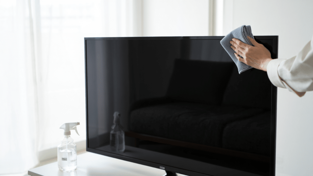 nettoyer un écran tv avec chiffon microfibre
