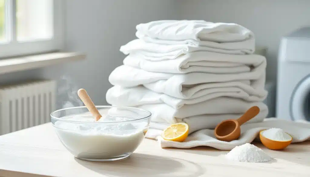 Blanchir des vêtements blancs avec du percarbonate de soude et des produits naturels